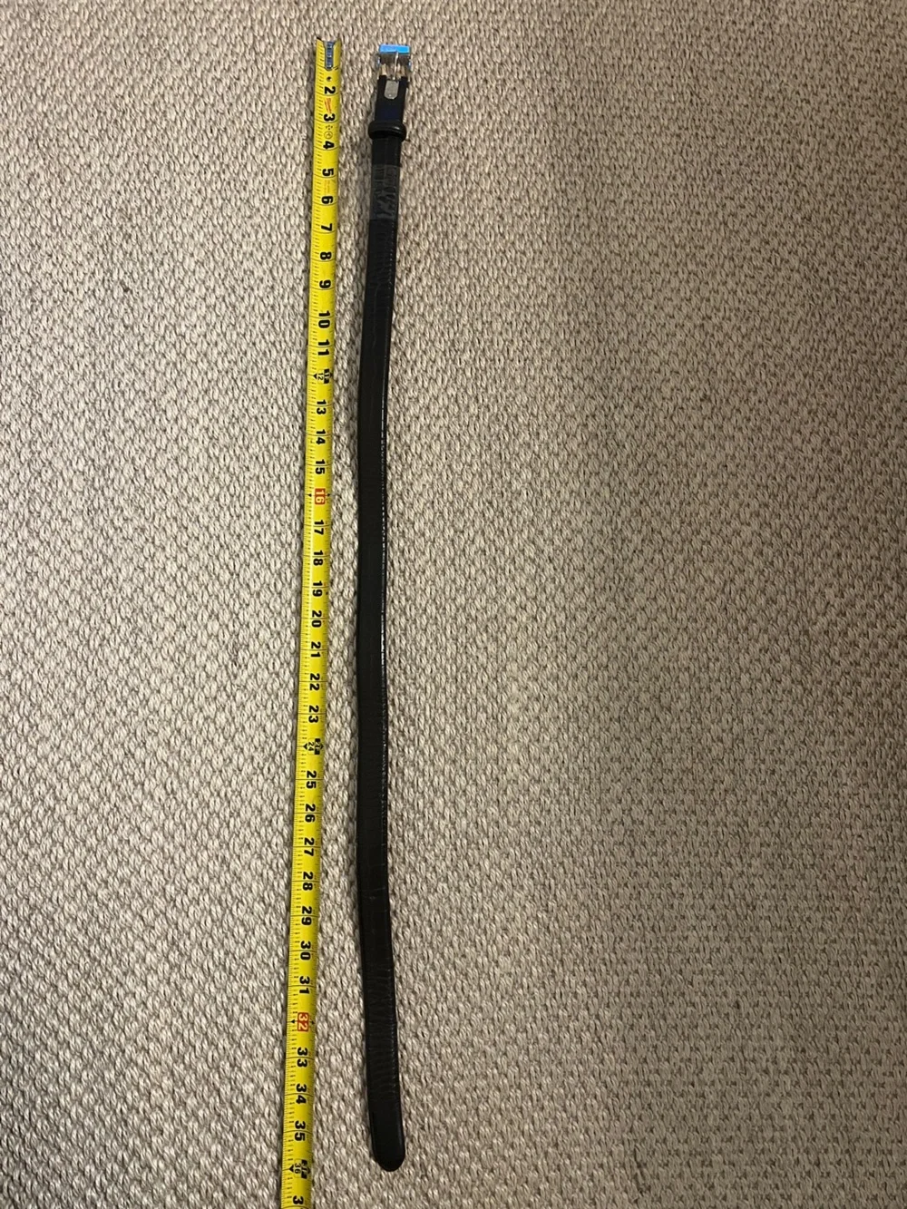Vintage Ralph Lauren RL Dark Brown Crocodile Embossed Leather Skinny Belt